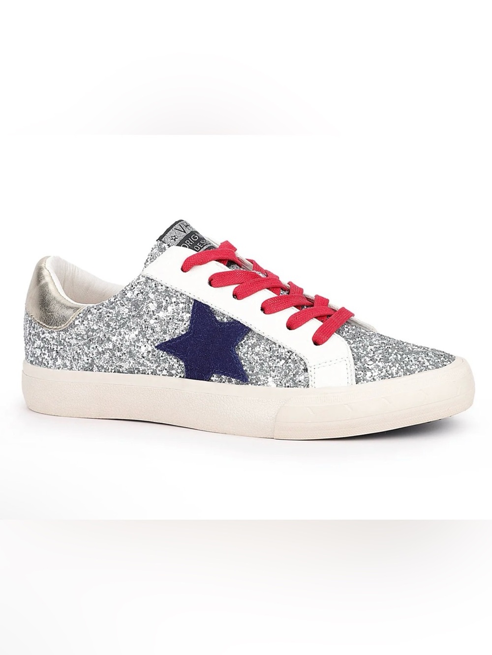 NIB Vintage Havana Red/White/Blue Silver Glitter Multi - 8.5